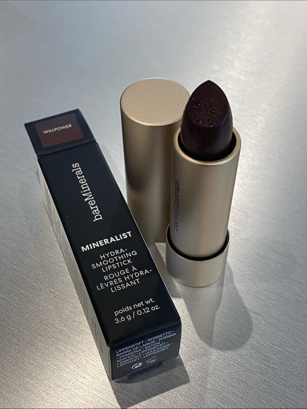 bareMinerals Mineralist Hydra-Smoothing Lipstick in Willpower NIB .12 oz